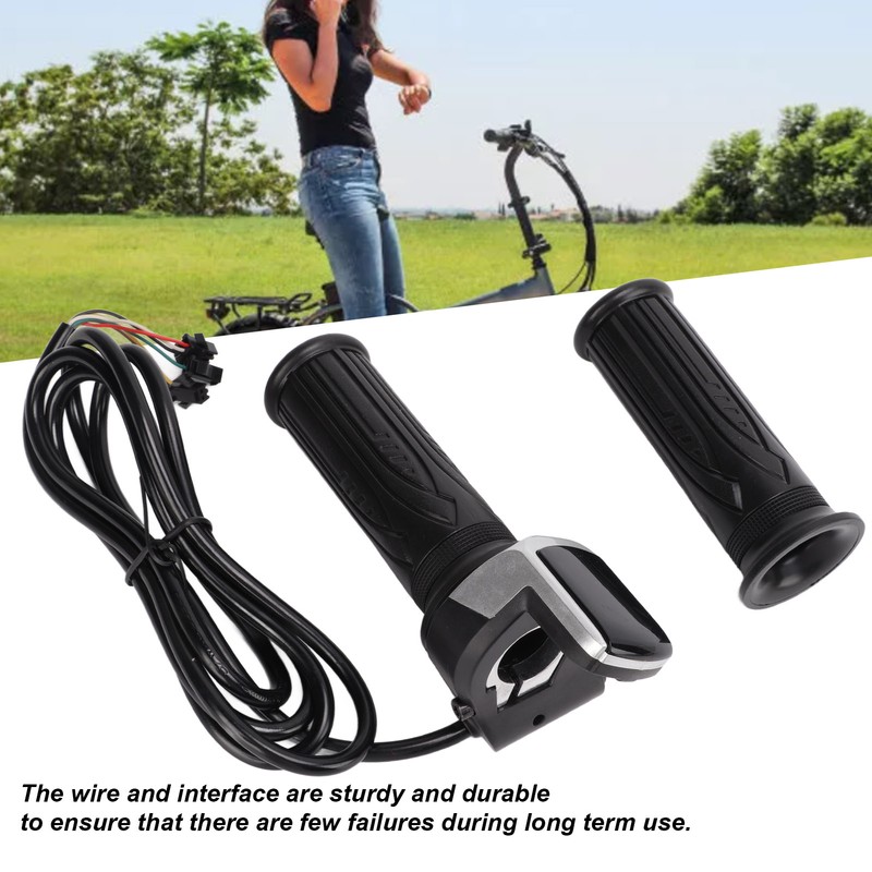 1 Pair Handlebar Throttle Grip Universal LED Display Wire Twist