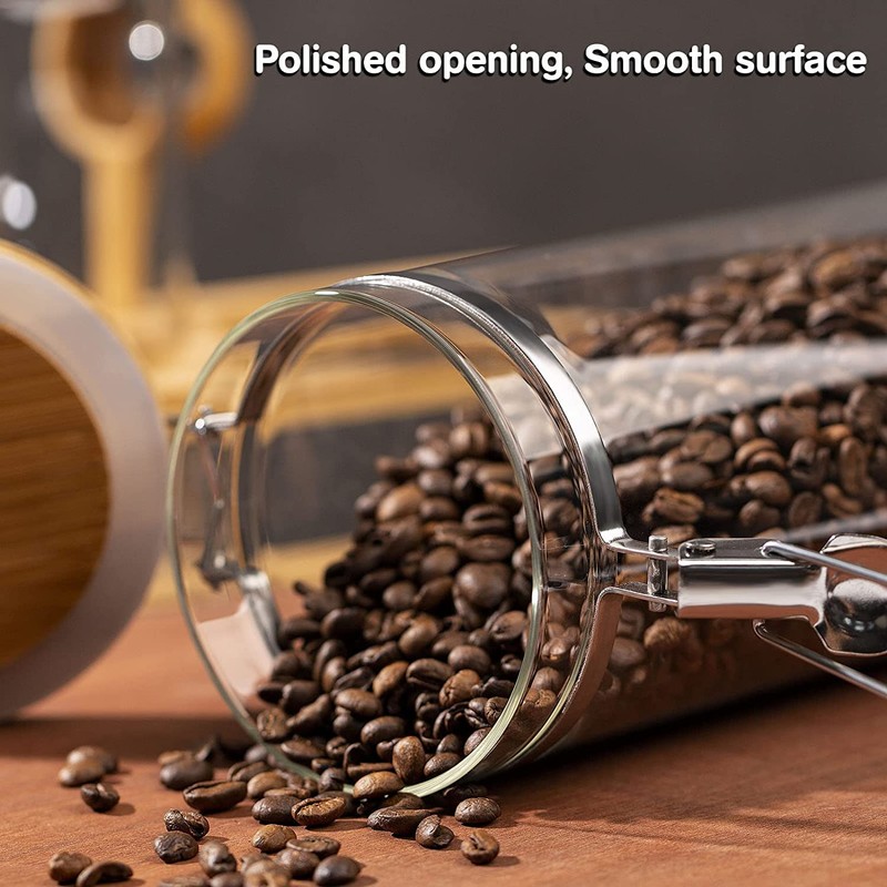 Yangbaga Glass Coffee Containers with Shelf, 2 x 45 oz