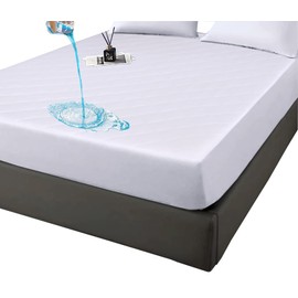 PLANETOID Quilted Waterproof Mattress Protector Double with Extra Deep Fitted Sheet protects against Anti Allergy perfect Breathable Mattress bed Protectors & Toppers Pad Cover (137 x 190 + 40cm)