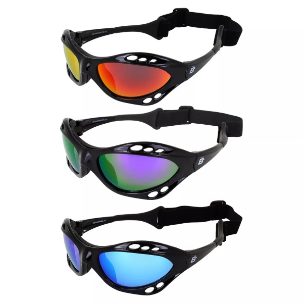 Birdz 3 Pairs Birdz Seahawk Polarized Sunglasses Black w/ Red
