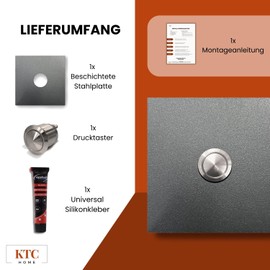 KTC-Home Premium Doorbell Iron Glimmer Curved Push Button 9 x 9 cm DB 703 UV and Weather Resistant Powder Coated