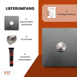 KTC-Home Premium Doorbell Iron Glimmer Curved Push Button 9 x 9 cm DB 703 UV and Weather Resistant Powder Coated