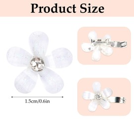 Bumlofa Set of 40 Flower Hair Clips, Mini Hair Clips, Small White, Flower Hair Clips for Women Hairstyle