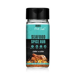 Seafood Spice Rub 2.3 oz (65 gm) w/ Convenient Dual Sifter Cap Savory Salty All Purpose Seasoning | Used for Grilling Marinating Broiling Baking Pan Searing | Ideal for Fish Chowder Steamed Shellfish | Non-Bioengineered Vegan Gluten Free- Pride of India
