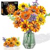 CUBIMANA Flower Sunflower Bouquet Building Kit with Lights - 17