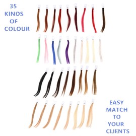 RINBOOOL Hair Swatches for Testing Color, 35 Colors, Colored Hair Color Rings Sample Testing Kit, 8 Inch