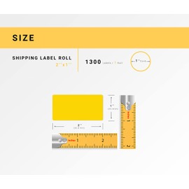 HOUSELABELS 2" x 1" Red, Blue, Yellow, Green, Orange Barcode Labels on 1" Core Compatible with Zebra and Rollo Printers, 5 Rolls / 1,300 Labels per Roll