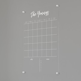 Custom Calendar 2025, Minimalist Calendar, Calendar 2025, Dry Erase Calendar, Acrylic Calendar, Clear Calendar for Wall (Brushed Cursive, White, 23"x31")