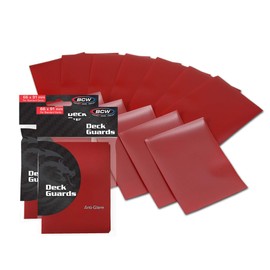 BCW Deck Guard - Double Matte Red Card Sleeves | Acid-Free, Archival-Safe, No PVC | Anti-Glare Matte Finish | Fits Standard 2½" x 3½" Game Cards | Durable Deck Protector Sleeves | 100 Ct
