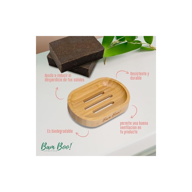 Pack Jabonera Ecológica De Bambú 2 Piezas Bam Boo! Lifestyle