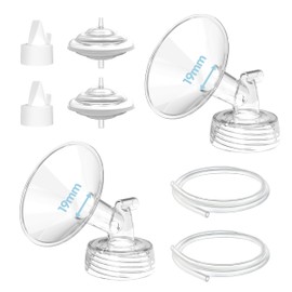 Replacement Pump Parts for Spectra S1/S2/9 Plus/Synergy Gold, CubCare 19mm Set Replacements Include Spectra Flange/Duckbill Valve/Backflow Protector/Tubing/Nipple Measure Ruler