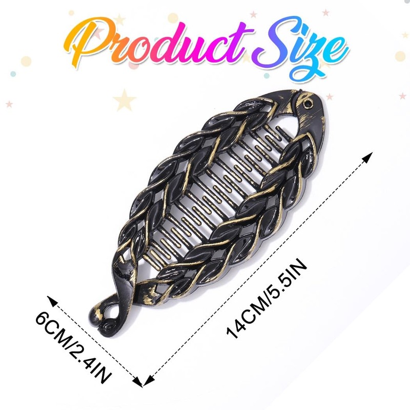 Pecieco 3 Pcs Banana Clips for women 5.5 Inch Large