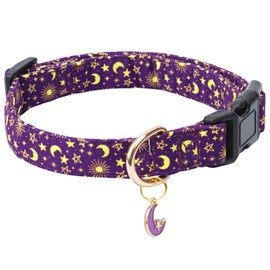 Collar De Algodón Para Perro, Collar Ajustable Y Bonito Para Cachorros Con Diseño De Luna Para Perros Pequeños, Medianos Y Grandes, Collar Suave Y Ele