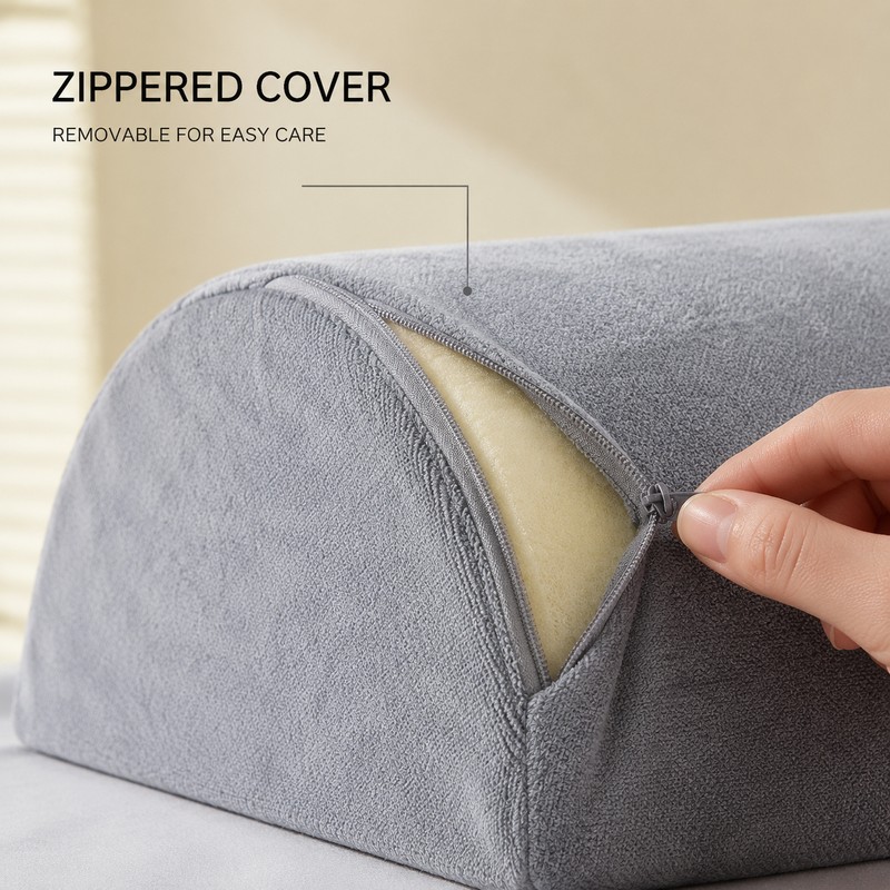 Half-Moon Memory Foam Bolster Pillow for Knee, Ankle, Back &