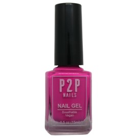 P2P Nails Vegan Purple Nail Gel Polish - Quick Dry Nail Polish - Smooth Texture Nail Gel in Vibrant Colors - Natural Shine Scratch Free Gel Polish (Pink Punch)