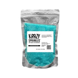 Krazy Sprinkles Sugar Sands - (1LB, 1x bag) | Edible Sprinkles for Baking, Ice-Cream & Decorating by Bakell (Ocean Blue)