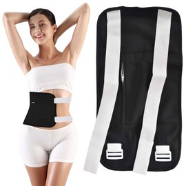 Castor Oil Pack für Taille Hals, Rizinusöl Pack Wrap aus Bio Baumwolle, Verstellbare Castor Oil Pack Kit, Rizinusöl Wickel für Leber, Hilft Beim Schlafen, Verbessert die Durchblutung (Schwarz)