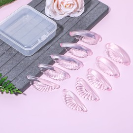 Lusofie 10 pcs 5 Sizes Lash Lift Pads Self-Adhesive Pink No Glue Lash Lift RodsSilicon Soft Eyelash Lift Pads for Shield DIY Use At Home or Salon With Storage Box