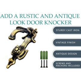 5MOONSUN5's Victorian Antique Style Cast Iron Door Knocker Decorative Handcrafted Hardware for Doors
