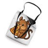 Cute Cartoon Degu Eating Pizza Tote Bag