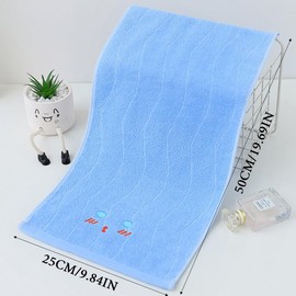 Satiskid Children's Towel, 50 x 25 cm, Cotton Baby Cartoon Embroidered, Super Soft Children's Towel, Bath Towels, Children's Towel, Pack of 4