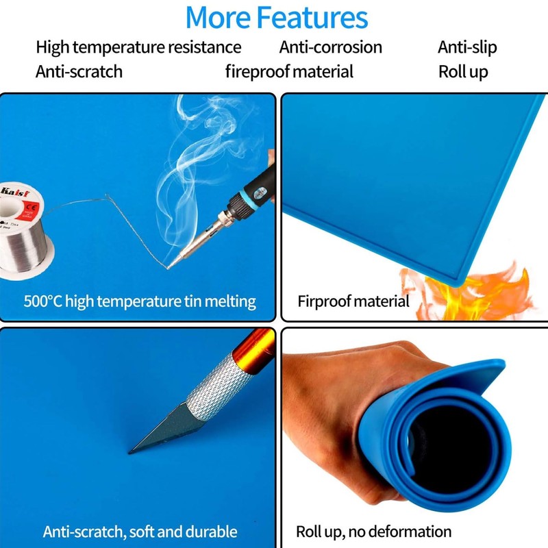 Extra Large Silicone Soldering Mat (27.6"x15.7") - Heat Resistant Non-Slip