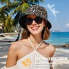 AYPOW Reversibel Damen Fischerhut Leopard Faltbar Sonnenhut, Leichter Beideseitig Tragen