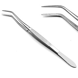 Meriam Foil Dental Cotton Tweezer Serrated Angled Beak Dressing Pliers Surgical Forcep Diagnostic Instruments