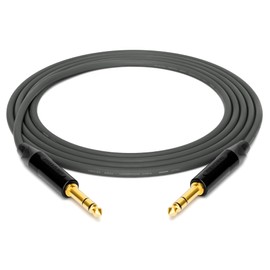enoaudio Mogami 2534 Quad Professional Studio Cable Balanced Neutrik Gold 6.3 mm TRS Jack HiFi, Grey, 5.0 m