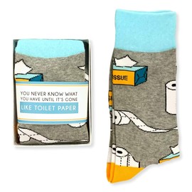 Doodle Beads Funny Christmas Sock Gift for men, women, White Elephant gifts, coworker, Toilet Paper Socks, 2020 holiday Gift ideas, stocking stuffer (You Never Know What You Have Until It's Gone)