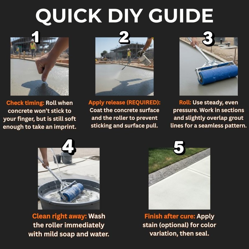 Concrete Stamp Roller – 3" x 3" x 9"– Polyurethane