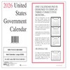 Unicor 2026, US Government Monthly Wall Individual Calendar, Qty=2, 11