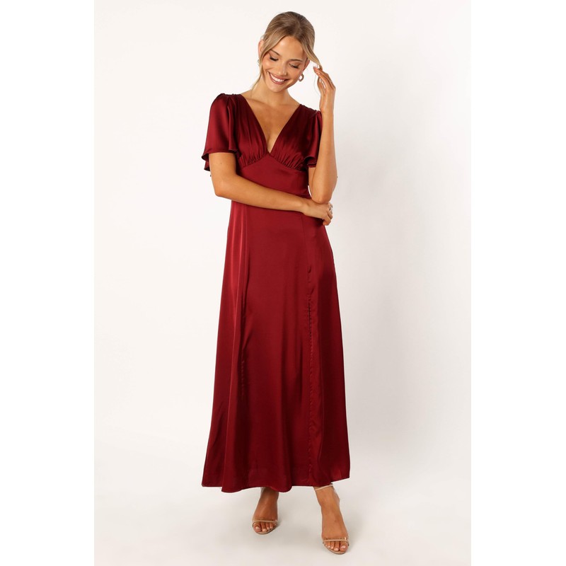 Petal & Pup Women's Casper Maxi Dress, Wine
