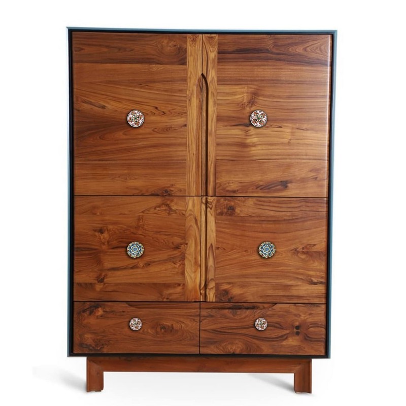 KNOBSWORLD 20 x Mix Vintage Look Flower Ceramic Knobs Door