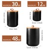 Black Ceramic Canister Set, 3pcs Ceramic Kitchen Canisters for Countertop