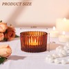 HAVITI 24 pcs Large Tea Light Holders, Amber Glass Candle