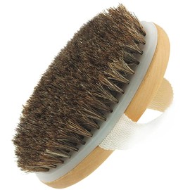 BingDi Bath Horse Hair Body Brush, 100% Horse Hair, No Handle, Easy to Wash Hands and Feets, Skin Beautifying Effect, For Women (Brown)