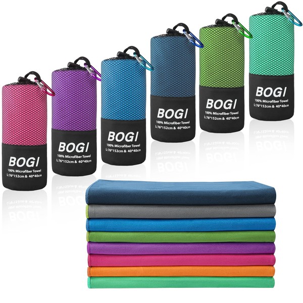 BOGI Microfiber Travel Sports Towel-Quick Dry Towel, Soft Lightweight Microfiber