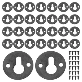 uxcell 50Pcs Round Keyhole Picture Frame Hangers, 23mm Heavy Duty Metal Keyhole Hangers Plates Picture Frame Hanging Plate with Screws for Mirrors Pictures Photo Frames, Black