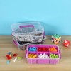 JUXYES 3-Tiers Stack Carry Storage Box With Divided Tray, Transparent
