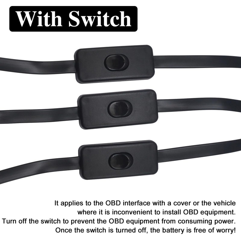 Duttek OBDII 1 to 3 Y Splitter Cable 2FT/60cm, Rihght