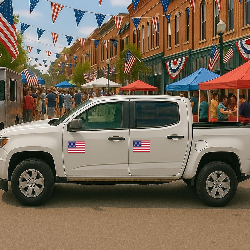 GEEKBEAR American Flag Magnet for Car Decal, Truck Vehicle -