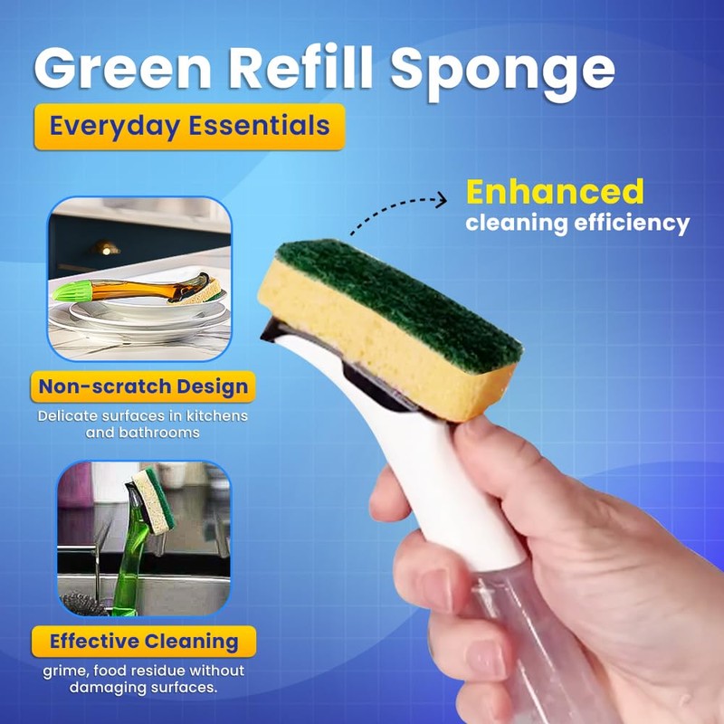 Zopper Green General Purpose Refill Washing-Up Sponge With Microfiber Cloth