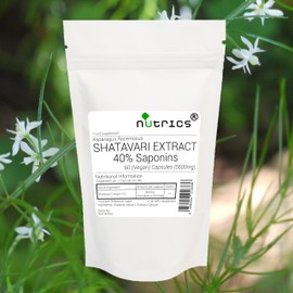 Nutrics® 5600mg SHATAVARI Extract Asparagus Racemosus - 100% Pure Highly Absorbable Strong V Capsules - Suitable for Vegan Vegetarian Halal & Kosher Diet- 60 Capsules (2 Month Supply)