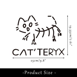 CAT'TERYX, Funny Stickers, Car Stickers, Fossils Stickers, Creative Laptop Stickers, Black Cat Vinyl Decorative Stickers, Waterproof and Colourfast, Cartoon (1 Piece, 19 cm x 25 cm)