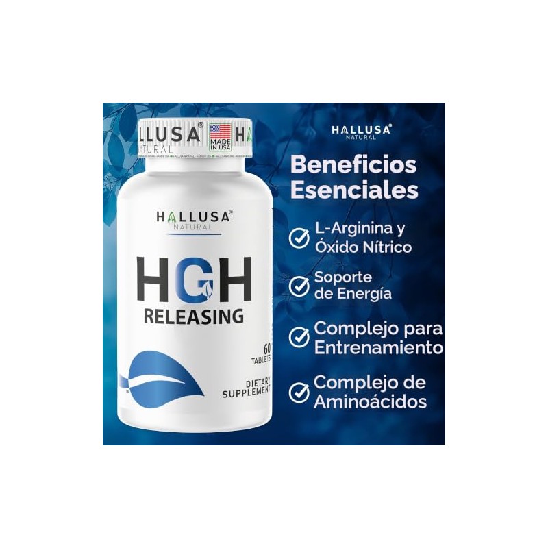 Hallusa Natural- “— Complejo HGH — 60 comprimidos Músculo, Fórmula