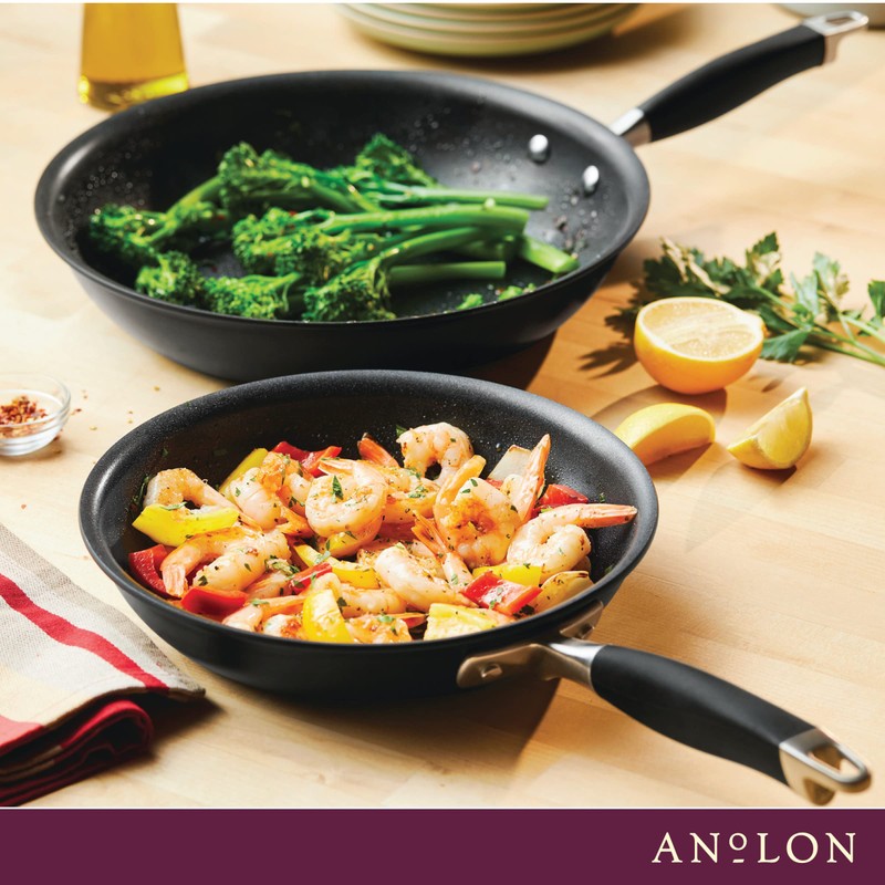 Anolon Advanced Home Hard-Anodized Nonstick Skillets (2 Piece Set- 10.25-Inch