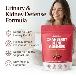 avaroot Cranberry Blend Gummies, Cranberry Probiotics for Women Vaginigal Health, Support Urinary Comfort, Healthy Smell, Yeast Balance and Flora, Imm