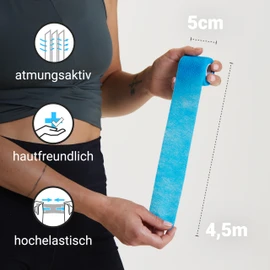 TRUETAPE TRUETAPE Haftbandage | Selbstklebender Verband I 12 Rollen Verbandsmaterial in vier Farben  5cm x 4,5m | Selbsthaftende elastische Bandage I Fixierbinde (Blau)
