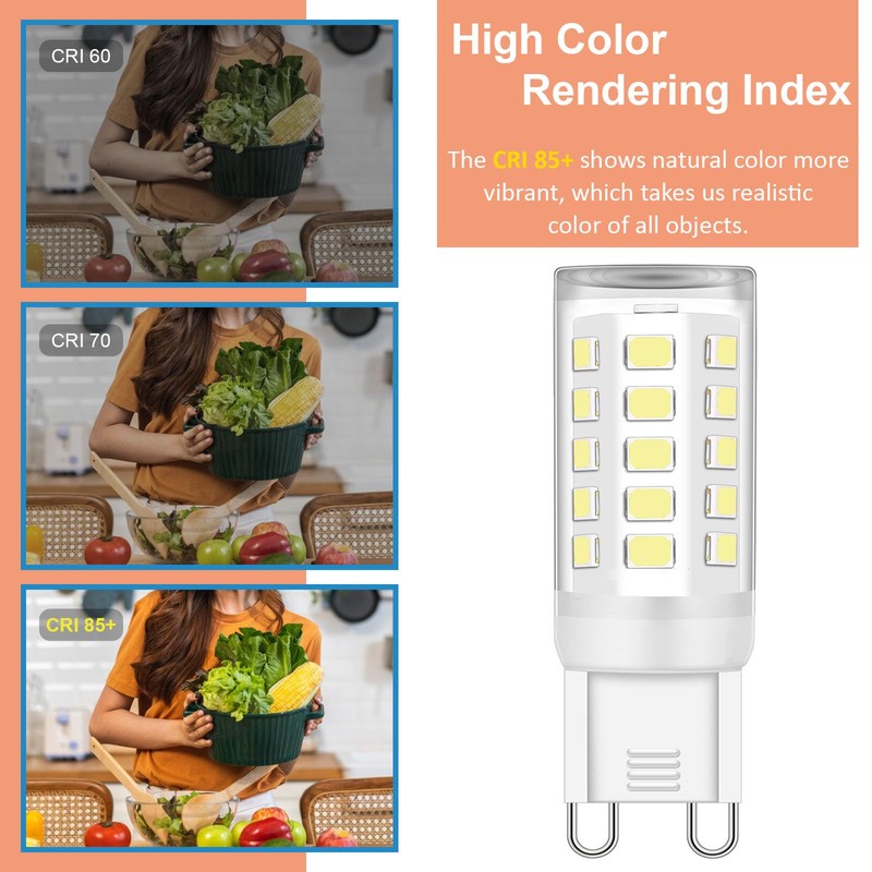 G9 LED Bulb 4W (40W Halogen Equivalent Bulbs) 8 Pack,